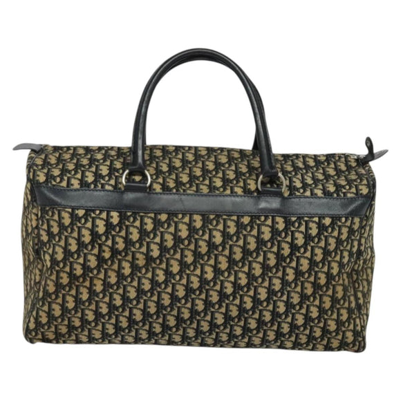 Christian Dior Trotter Canvas Boston Bag Navy Silver Auth ep9747