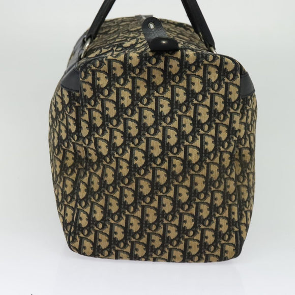 Christian Dior Trotter Canvas Boston Bag Navy Silver Auth ep9747