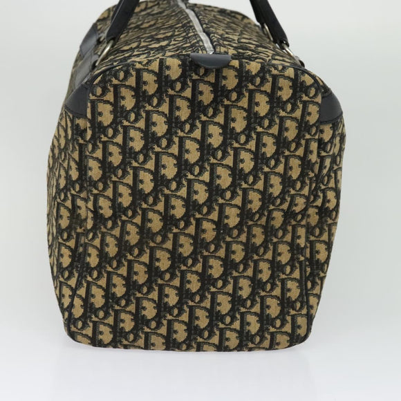 Christian Dior Trotter Canvas Boston Bag Navy Silver Auth ep9747