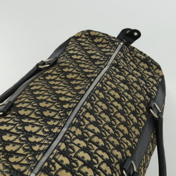 Christian Dior Trotter Canvas Boston Bag Navy Silver Auth ep9747