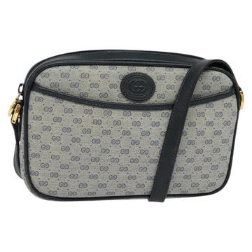 GUCCI Micro GG Supreme Shoulder Bag PVC Navy Gold 007 904 0095 Auth ep9748