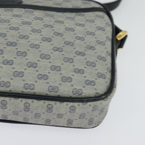 GUCCI Micro GG Supreme Shoulder Bag PVC Navy Gold 007 904 0095 Auth ep9748