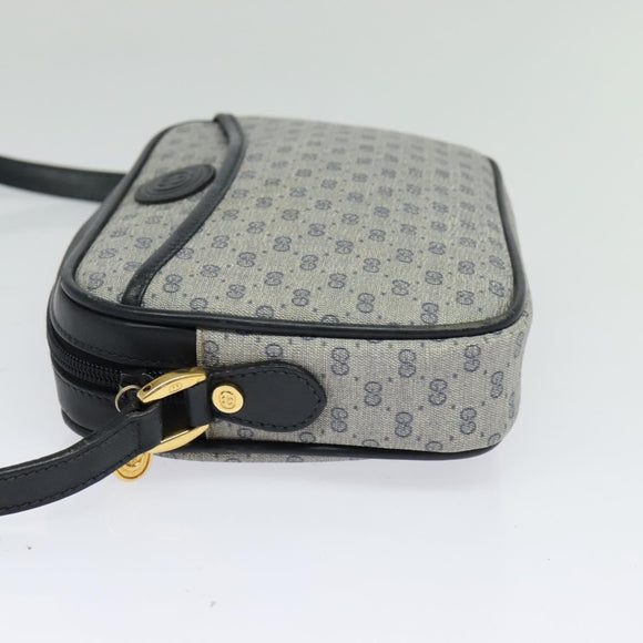 GUCCI Micro GG Supreme Shoulder Bag PVC Navy Gold 007 904 0095 Auth ep9748