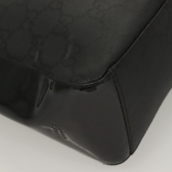 GUCCI GG Canvas Shoulder Bag Nylon Outlet Black Silver 77112 3444 Auth ep9749