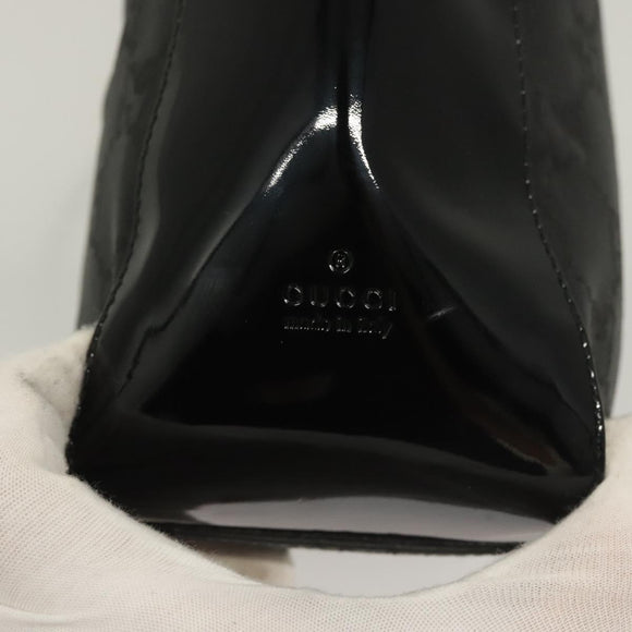 GUCCI GG Canvas Shoulder Bag Nylon Outlet Black Silver 77112 3444 Auth ep9749