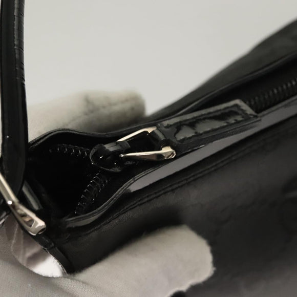 GUCCI GG Canvas Shoulder Bag Nylon Outlet Black Silver 77112 3444 Auth ep9749