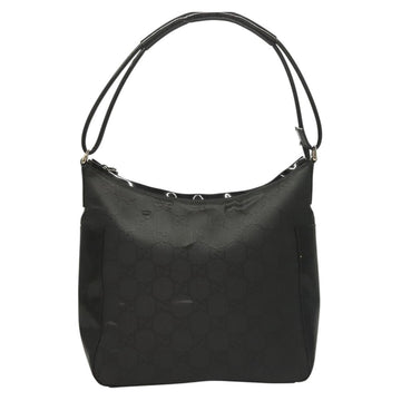 GUCCI GG Canvas Shoulder Bag Nylon Outlet Black Silver 77112 3444 Auth ep9749 - 0