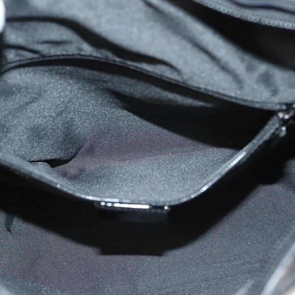 GUCCI GG Canvas Shoulder Bag Nylon Outlet Black Silver 77112 3444 Auth ep9749