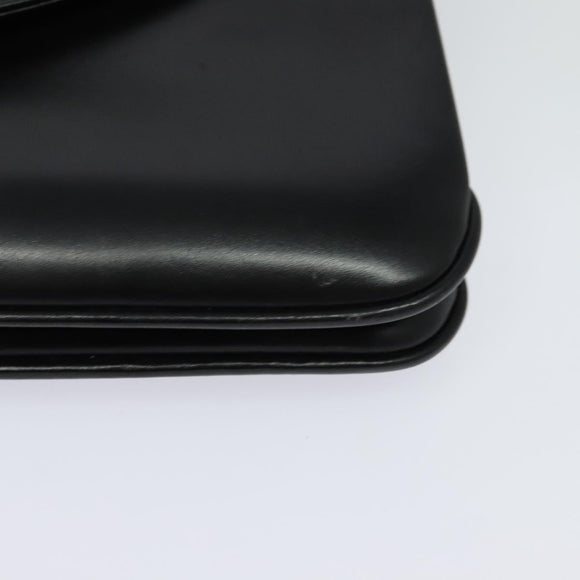 BALLY Shoulder Bag Leather Black Gold Auth ep9750