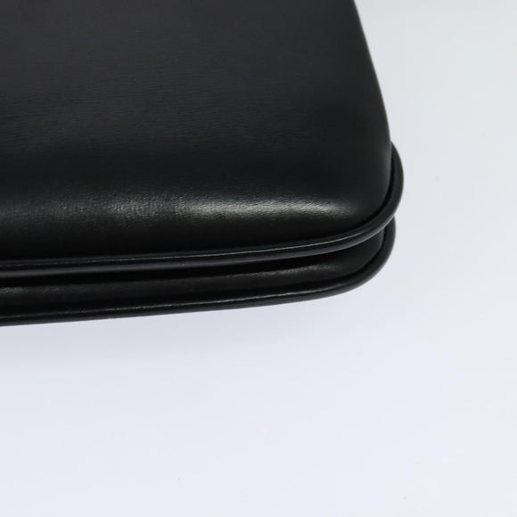 BALLY Shoulder Bag Leather Black Gold Auth ep9750