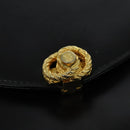 BALLY Shoulder Bag Leather Black Gold Auth ep9750-17