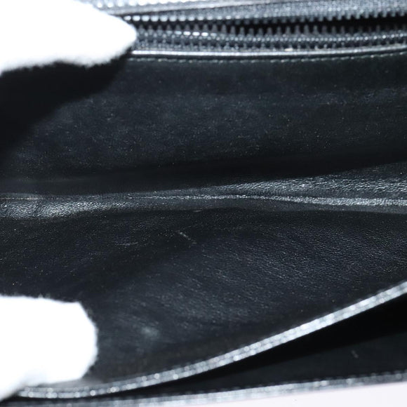 BALLY Shoulder Bag Leather Black Gold Auth ep9750