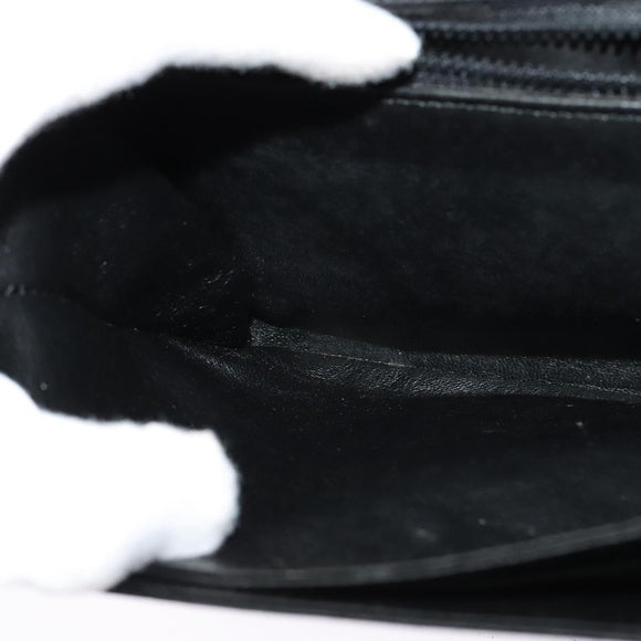 BALLY Shoulder Bag Leather Black Gold Auth ep9750