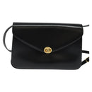 BALLY Shoulder Bag Leather Black Gold Auth ep9750-13