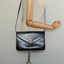 BALLY Shoulder Bag Leather Black Gold Auth ep9750-21