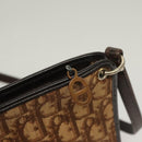 Christian Dior Trotter Canvas Shoulder Bag Brown Gold Auth ep9752-10