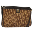 Christian Dior Trotter Canvas Shoulder Bag Brown Gold Auth ep9752-1