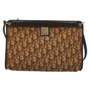 Christian Dior Trotter Canvas Shoulder Bag Brown Gold Auth ep9752-13