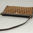 Christian Dior Trotter Canvas Shoulder Bag Brown Gold Auth ep9752-6