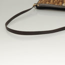Christian Dior Trotter Canvas Shoulder Bag Brown Gold Auth ep9752-7