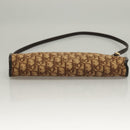 Christian Dior Trotter Canvas Shoulder Bag Brown Gold Auth ep9752-5