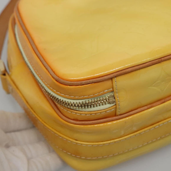 LOUIS VUITTON Monogram Vernis Wooster Bag Lime Yellow M91075 LV Auth ep9753