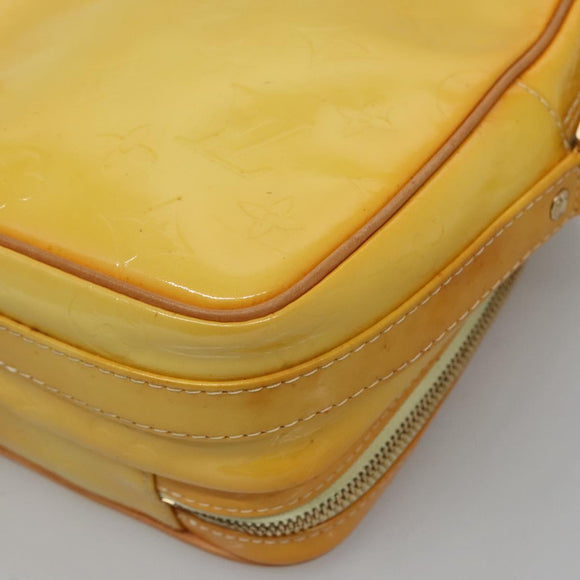 LOUIS VUITTON Monogram Vernis Wooster Bag Lime Yellow M91075 LV Auth ep9753
