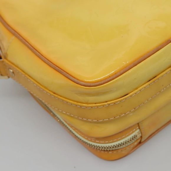 LOUIS VUITTON Monogram Vernis Wooster Bag Lime Yellow M91075 LV Auth ep9753