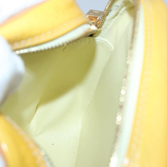 LOUIS VUITTON Monogram Vernis Wooster Bag Lime Yellow M91075 LV Auth ep9753