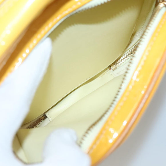 LOUIS VUITTON Monogram Vernis Wooster Bag Lime Yellow M91075 LV Auth ep9753