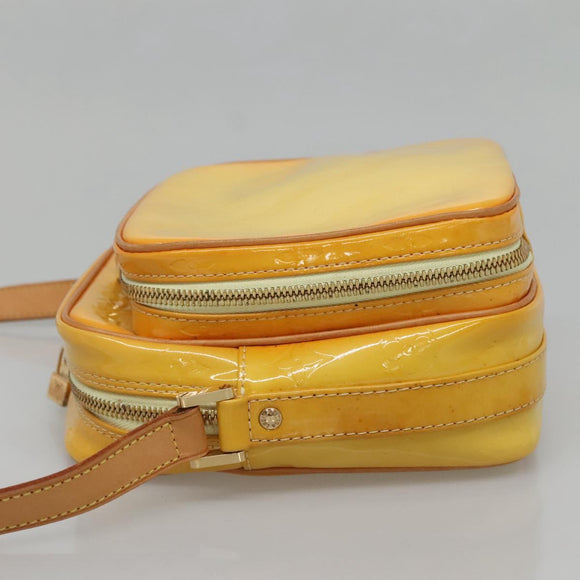 LOUIS VUITTON Monogram Vernis Wooster Bag Lime Yellow M91075 LV Auth ep9753