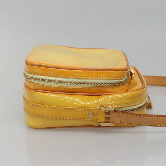 LOUIS VUITTON Monogram Vernis Wooster Bag Lime Yellow M91075 LV Auth ep9753