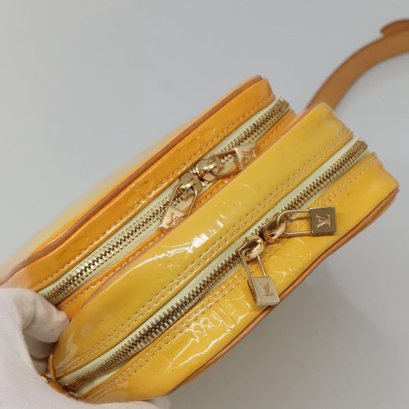 LOUIS VUITTON Monogram Vernis Wooster Bag Lime Yellow M91075 LV Auth ep9753