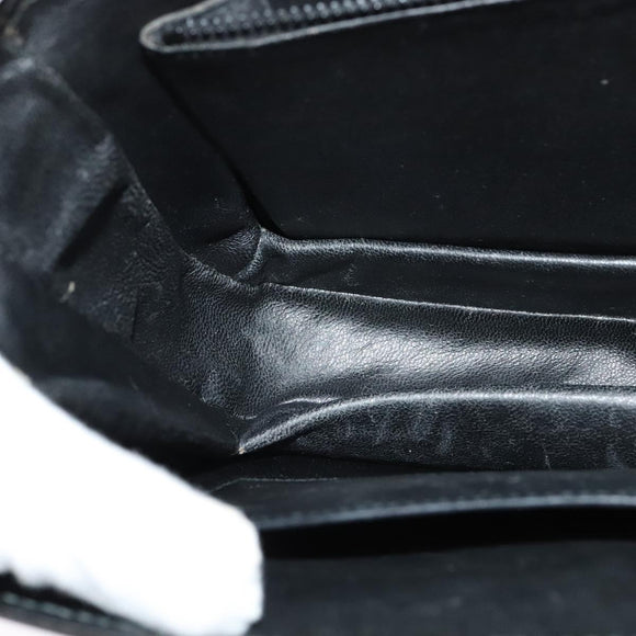 GUCCI Shoulder Bag Leather Black Gold Auth ep9755