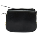 GUCCI Shoulder Bag Leather Black Gold Auth ep9755-2