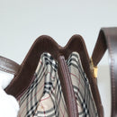 BURBERRY Hand Bag Leather Brown Gold Auth ep9761-19