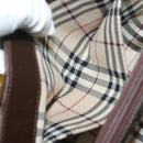 BURBERRY Hand Bag Leather Brown Gold Auth ep9761-21