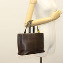 BURBERRY Hand Bag Leather Brown Gold Auth ep9761-23