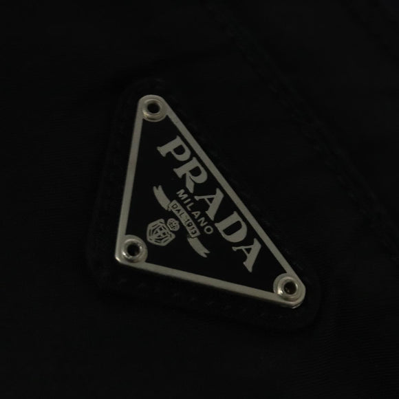 PRADA Shoulder Bag Nylon Black Silver Auth ep9765