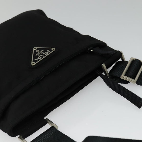 PRADA Shoulder Bag Nylon Black Silver Auth ep9765