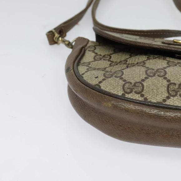 GUCCI GG Supreme Shoulder Bag PVC Beige Gold Auth ep9768