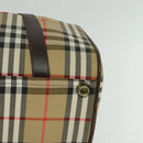 Burberrys Nova Check Boston Bag Canvas Beige Gold Auth ep9770-14