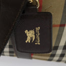 Burberrys Nova Check Boston Bag Canvas Beige Gold Auth ep9770-10