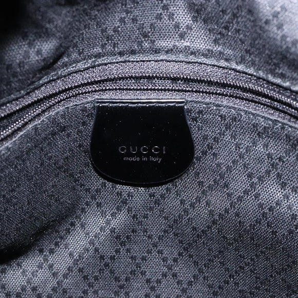 GUCCI Bamboo Hand Bag Nylon Black Silver 001 2123 1577 Auth ep9772