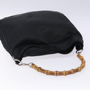 GUCCI Bamboo Hand Bag Nylon Black Silver 001 2123 1577 Auth ep9772-6