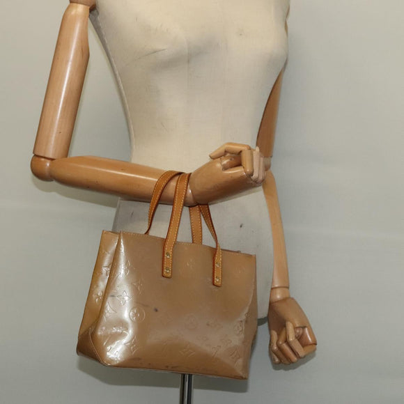 LOUIS VUITTON Monogram Vernis Reade PM Hand Bag Noisette M91334 LV Auth ep9780