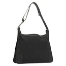 GUCCI GG Canvas Shoulder Bag Black Silver Auth ep9783-1