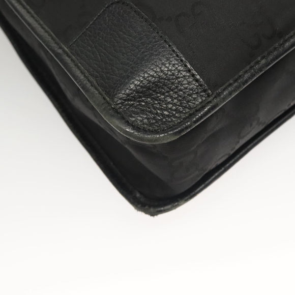 GUCCI GG Canvas Shoulder Bag Black Silver Auth ep9783