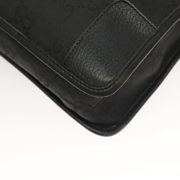 GUCCI GG Canvas Shoulder Bag Black Silver Auth ep9783