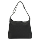 GUCCI GG Canvas Shoulder Bag Black Silver Auth ep9783-13
